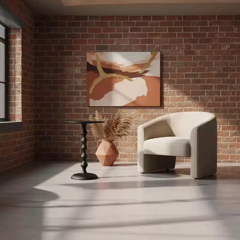 Tavolino tondo Urban Port 22" in alluminio pressofuso con finitura martellata nera