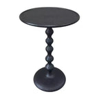 Tavolino tondo Urban Port 22" in alluminio pressofuso con finitura martellata nera