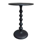 Tavolino tondo Urban Port 22" in alluminio pressofuso con finitura martellata nera