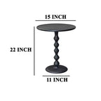 Tavolino tondo Urban Port 22" in alluminio pressofuso con finitura martellata nera