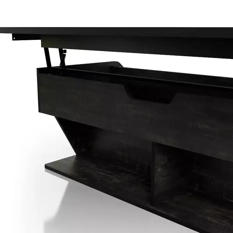Tavolino da caffè con ripiano a sollevamento 44" Hawkpoint Transitional Rovere nero riciclato - miBasics