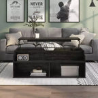 Tavolino da caffè con ripiano a sollevamento 44" Hawkpoint Transitional Rovere nero riciclato - miBasics
