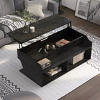Tavolino da caffè con ripiano a sollevamento 44" Hawkpoint Transitional Rovere nero riciclato - miBasics