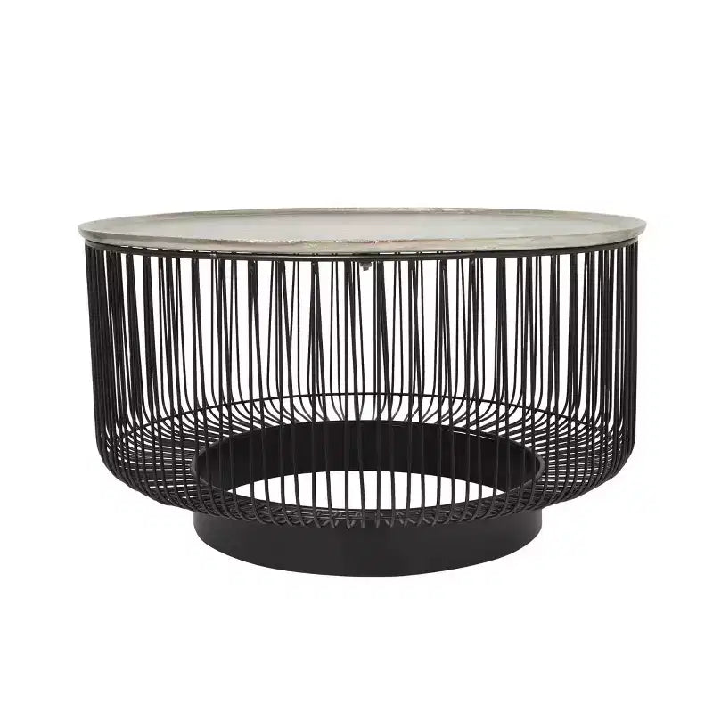 Tavolino da caffè in filo metallico geometrico con struttura aperta Olivia & May