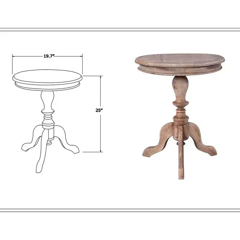 Tavolino laterale rotondo East at Main 25" Promenade color tortora