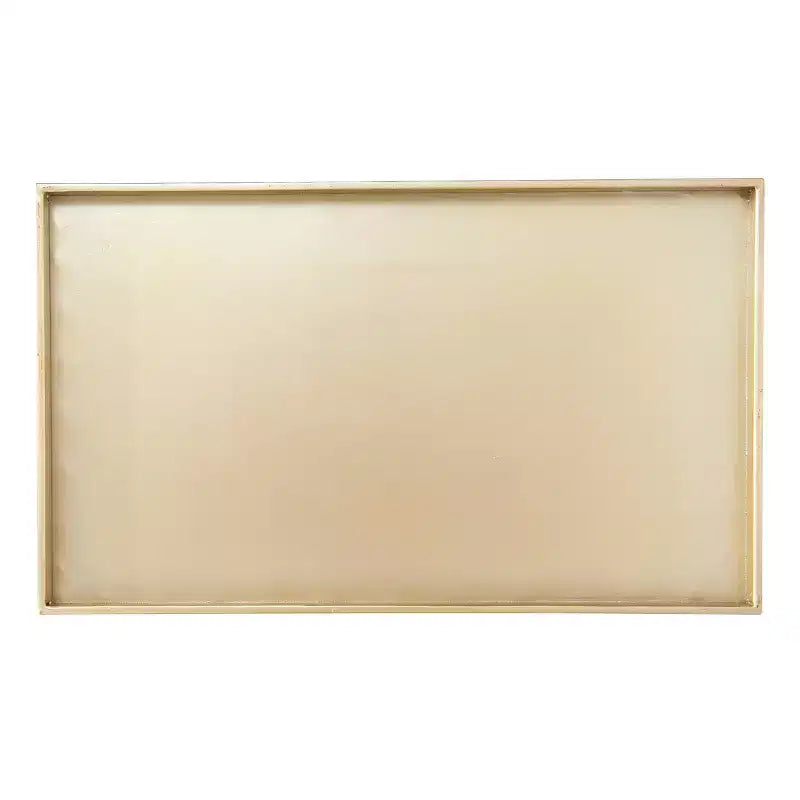 Tavolino d'appoggio rettangolare "Storied Home Wood and Marble Trestle End" (bianco/noce/oro): Elegante pezzo d'arredo per il soggiorno