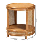 Bali & Pari Louis Tavolino con finitura in rattan color miele chiaro: Nessun assemblaggio richiesto, in vimini rotondo