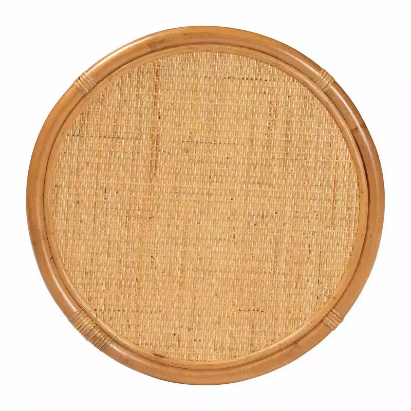 Bali & Pari Louis Tavolino con finitura in rattan color miele chiaro: Nessun assemblaggio richiesto, in vimini rotondo