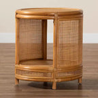 Bali & Pari Louis Tavolino con finitura in rattan color miele chiaro: Nessun assemblaggio richiesto, in vimini rotondo