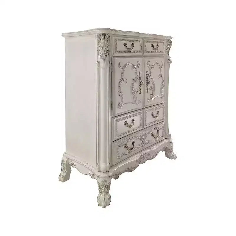 Acme Furniture 42" Dresden II Cassetti Decorativi per Contenimento Finitura Bianco Osso: Cassettiera a 5 Cassetti, Composito di Legno, Nessun Montaggio Richiesto