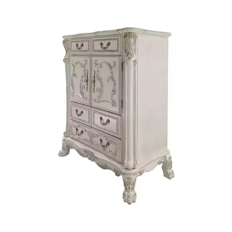 Acme Furniture 42" Dresden II Cassetti Decorativi per Contenimento Finitura Bianco Osso: Cassettiera a 5 Cassetti, Composito di Legno, Nessun Montaggio Richiesto