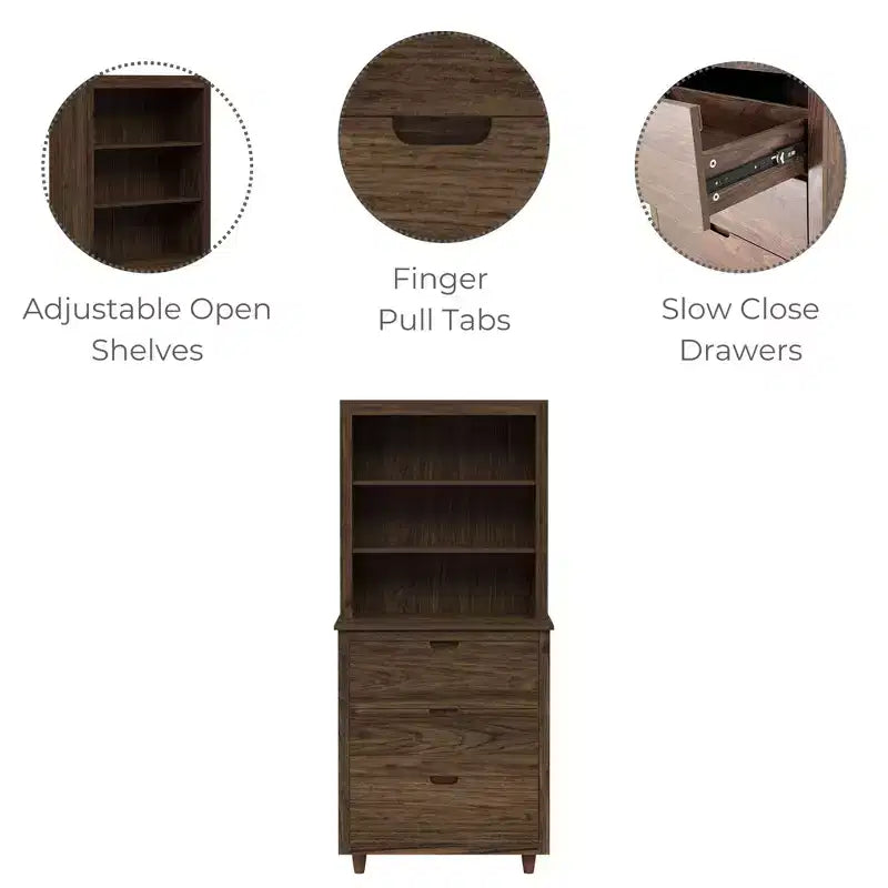 Mobiletto indipendente Teamson Home Ellery con ripiani aperti, noce