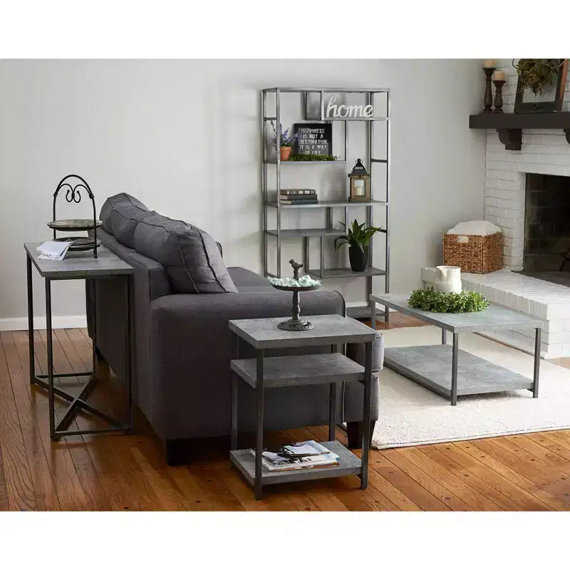 Household Essentials Jamestown Tavolino Rettangolare Grigio
