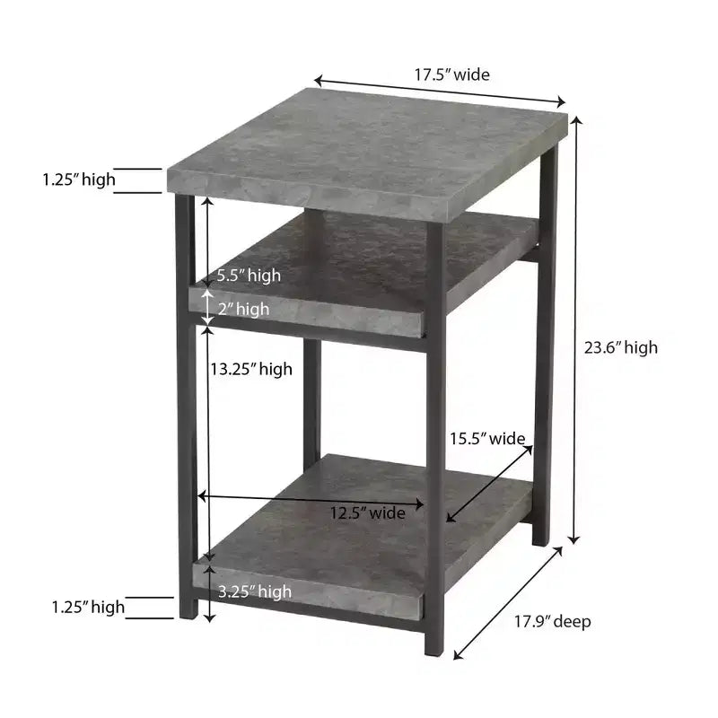 Household Essentials Jamestown Tavolino Rettangolare Grigio