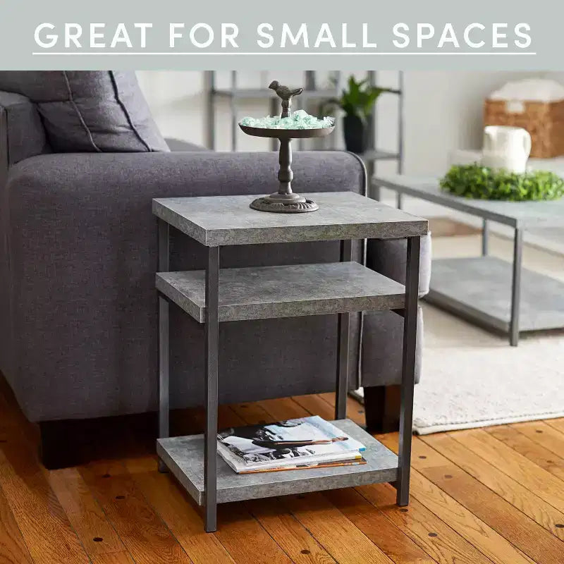 Household Essentials Jamestown Tavolino Rettangolare Grigio