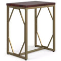 WyndenHall Ebsen Metal and Wood Accent Table Cognac: Contemporary Rectangle Side Table, Scratch-Resistant