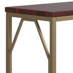 WyndenHall Ebsen Tavolino d'Appoggio in Metallo e Legno Cognac: Tavolino Rettangolare Contemporaneo, Antigraffio