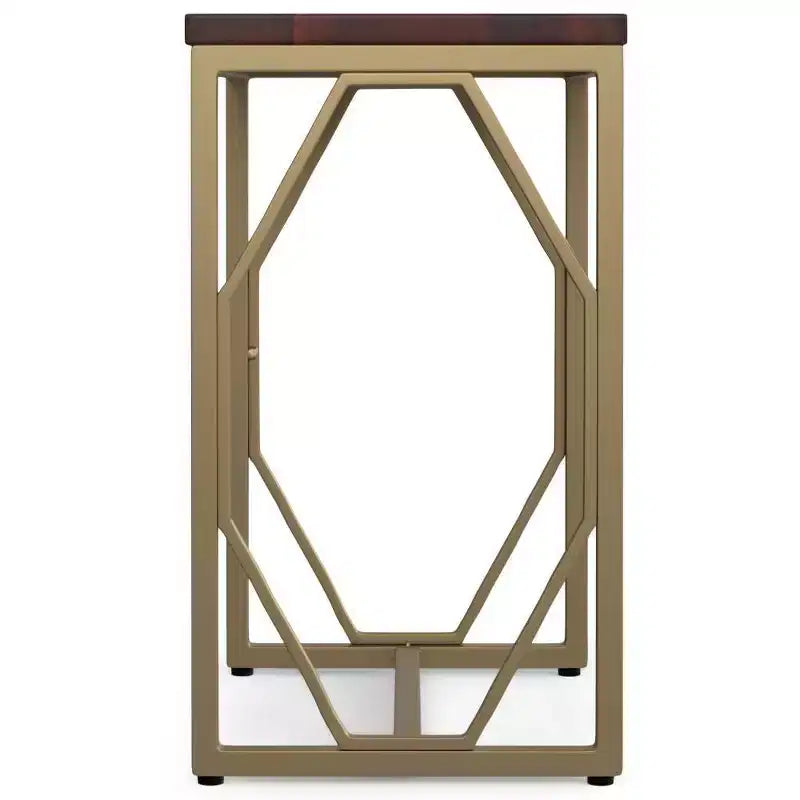 WyndenHall Ebsen Tavolino d'Appoggio in Metallo e Legno Cognac: Tavolino Rettangolare Contemporaneo, Antigraffio