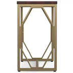 WyndenHall Ebsen Tavolino d'Appoggio in Metallo e Legno Cognac: Tavolino Rettangolare Contemporaneo, Antigraffio