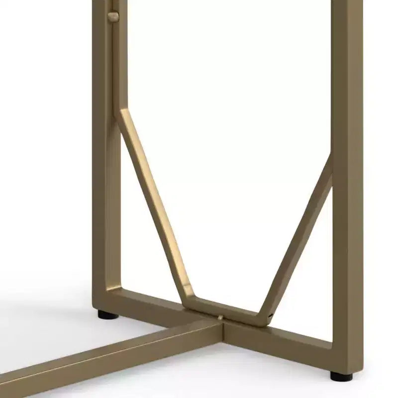 WyndenHall Ebsen Tavolino d'Appoggio in Metallo e Legno Cognac: Tavolino Rettangolare Contemporaneo, Antigraffio