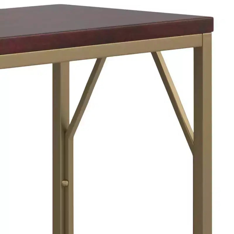 WyndenHall Ebsen Tavolino d'Appoggio in Metallo e Legno Cognac: Tavolino Rettangolare Contemporaneo, Antigraffio