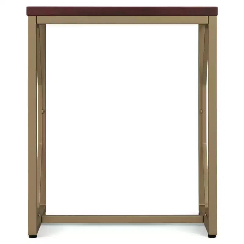 WyndenHall Ebsen Tavolino d'Appoggio in Metallo e Legno Cognac: Tavolino Rettangolare Contemporaneo, Antigraffio