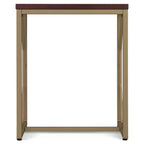WyndenHall Ebsen Tavolino d'Appoggio in Metallo e Legno Cognac: Tavolino Rettangolare Contemporaneo, Antigraffio