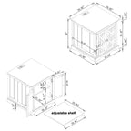 Tavolino a 2 ante Festivo grigio: Stile rustico, prese USB/CA integrate, ripiano regolabile