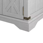 Tavolino a 2 ante Festivo grigio: Stile rustico, prese USB/CA integrate, ripiano regolabile