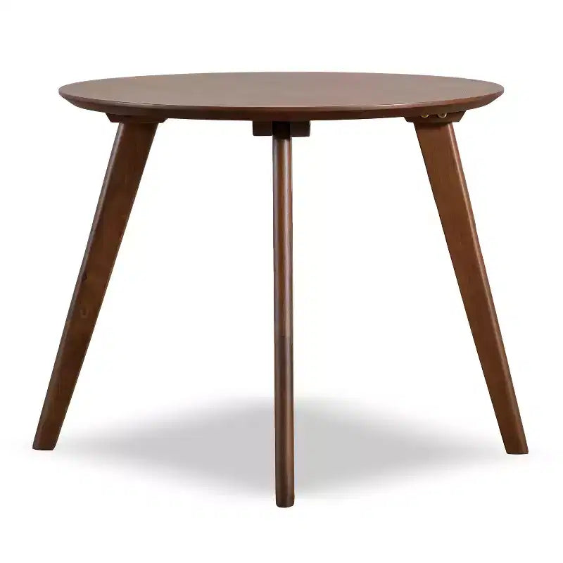 HOMES: Inside + Out Creekside 23" Round Mid-Century Modern Accent Side Table Walnut