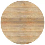 WyndenHall Farmington Drum Coffee Table Naturale: Stile Industriale Moderno, Legno di Mango e Ferro, 96,5 cm