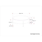 WyndenHall Farmington Drum Coffee Table Naturale: Stile Industriale Moderno, Legno di Mango e Ferro, 96,5 cm