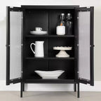 Mobile contenitore decorativo South Shore, larghezza 54,6 cm, nero: struttura in metallo, 3 ripiani, richiede montaggio da parte di un adulto