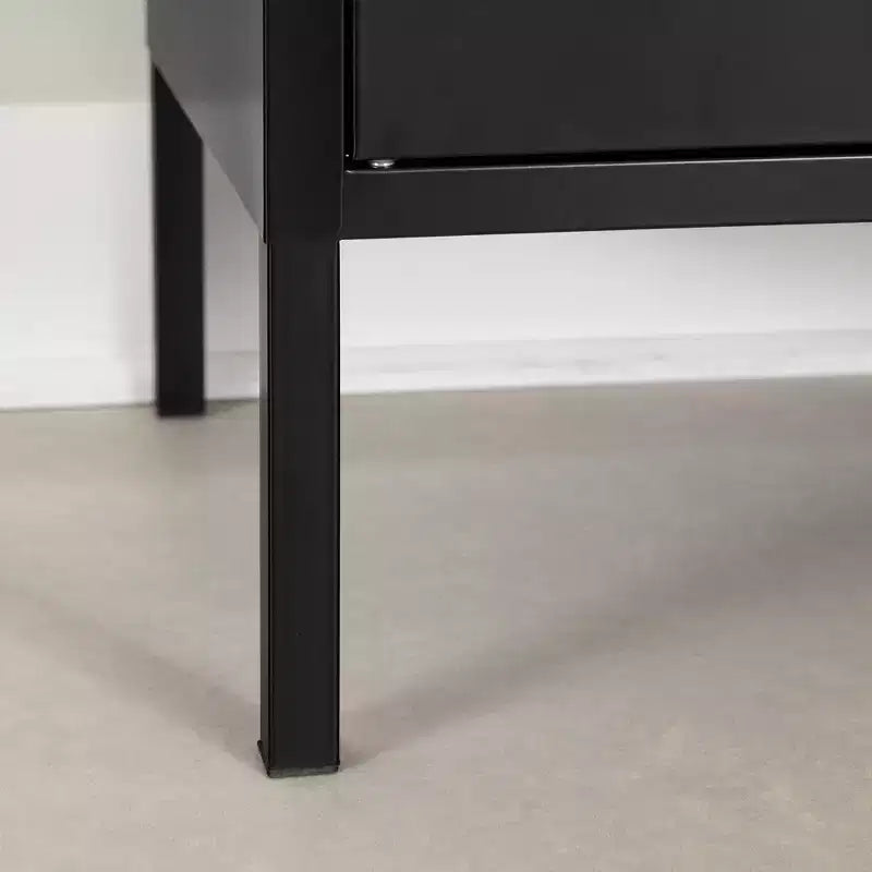 Mobile contenitore decorativo South Shore, larghezza 54,6 cm, nero: struttura in metallo, 3 ripiani, richiede montaggio da parte di un adulto