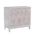 Powell Buchanan Solid Wood Two Door Two Shelf Accent Cabinet Anitique White