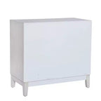 Madia accentata Powell Buchanan in legno massello a due ante e due ripiani, bianco antico