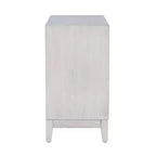 Madia accentata Powell Buchanan in legno massello a due ante e due ripiani, bianco antico