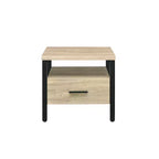 Tavolino Accent 20" Yawan Rovere/Nero - Acme Furniture: Rettangolare con Cassetto, Ripiano Aperto, Guide in Metallo
