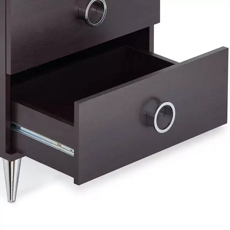 Acme Furniture Tavolino d'Appoggio Elms 20" Espresso: Struttura in MDF, Piano in Legno Impiallacciato, Cassetto Contenitore, Montaggio Senza Attrezzi