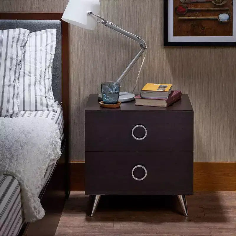 Acme Furniture Tavolino d'Appoggio Elms 20" Espresso: Struttura in MDF, Piano in Legno Impiallacciato, Cassetto Contenitore, Montaggio Senza Attrezzi