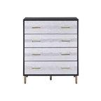 Cassettiera decorativa 32" Myles finitura nera, argento e oro - Acme Furniture: Elegante cassettiera a 5 cassetti, composito di legno, nessun assemblaggio richiesto