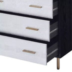 Cassettiera decorativa 32" Myles finitura nera, argento e oro - Acme Furniture: Elegante cassettiera a 5 cassetti, composito di legno, nessun assemblaggio richiesto