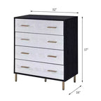 Cassettiera decorativa 32" Myles finitura nera, argento e oro - Acme Furniture: Elegante cassettiera a 5 cassetti, composito di legno, nessun assemblaggio richiesto