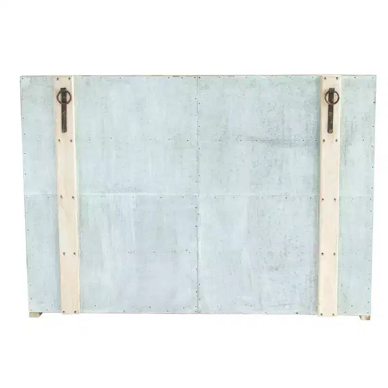Mobile Contenitore Decorativo Marrone Storied Home Wood a 4 Ante, Alto 40": Chiusura Magnetica, Ripiani Fissi