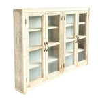 Mobile Contenitore Decorativo Marrone Storied Home Wood a 4 Ante, Alto 40": Chiusura Magnetica, Ripiani Fissi