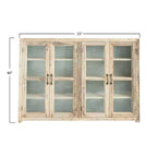 Mobile Contenitore Decorativo Marrone Storied Home Wood a 4 Ante, Alto 40": Chiusura Magnetica, Ripiani Fissi