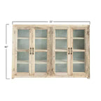 Mobile Contenitore Decorativo Marrone Storied Home Wood a 4 Ante, Alto 40": Chiusura Magnetica, Ripiani Fissi