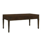 Martha Stewart Kenna Tavolino da Caffè Scanalato a 2 Cassetti Marrone: Legno Impiallacciato Tradizionale, Contenitore, Gambe Affusolate, Dettagli in Ottone