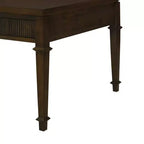 Martha Stewart Kenna Tavolino da Caffè Scanalato a 2 Cassetti Marrone: Legno Impiallacciato Tradizionale, Contenitore, Gambe Affusolate, Dettagli in Ottone