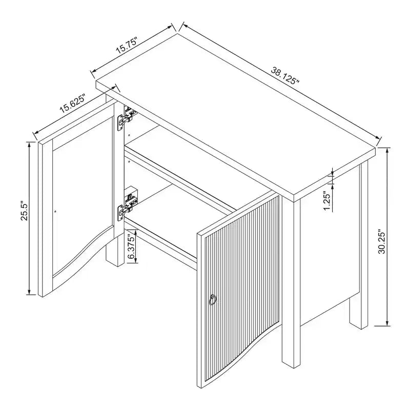 Mobile contenitore a 2 ante Elder, naturale - Threshold™ disegnato con Studio McGee